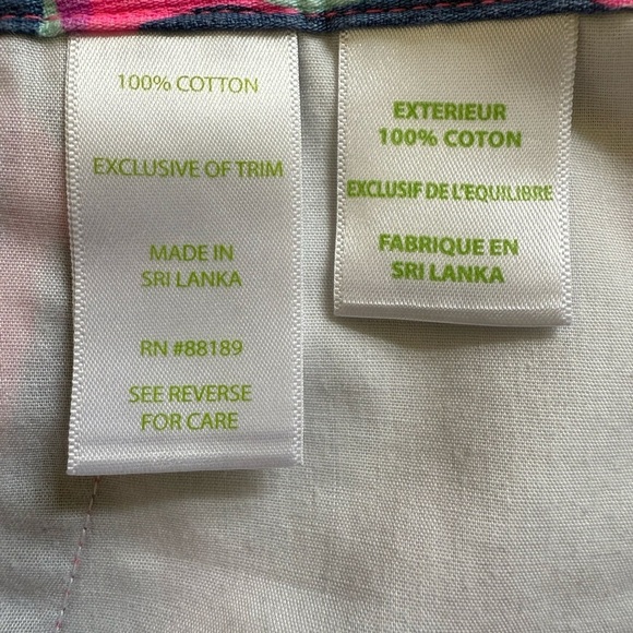 Lilly Pulitzer “Sri Lanka” Blue And Hot Pink Buttoned Shorts With Side Pockets - Picture 11 of 13